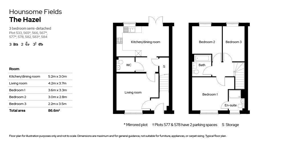 Floor plan for plots 565, 566 & 567