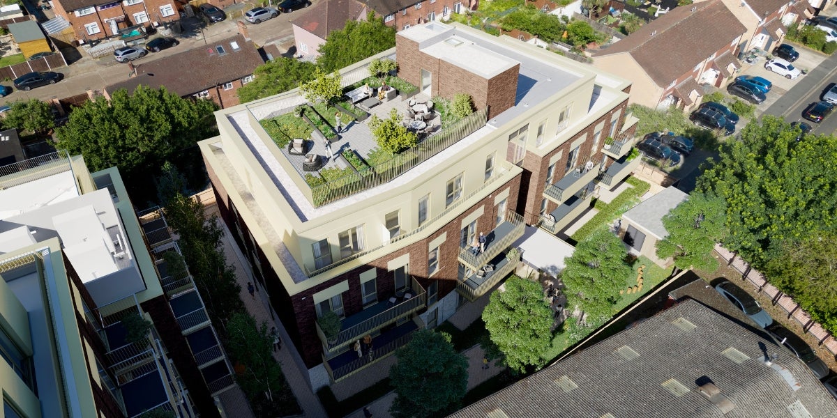 Aerial CGI of the Post House development