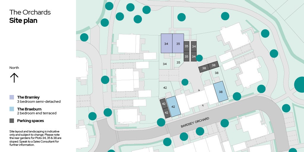 Site plan - plots 34, 35, 38 & 42 