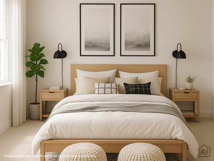 Marshalls Green AI CGI interior bedroom