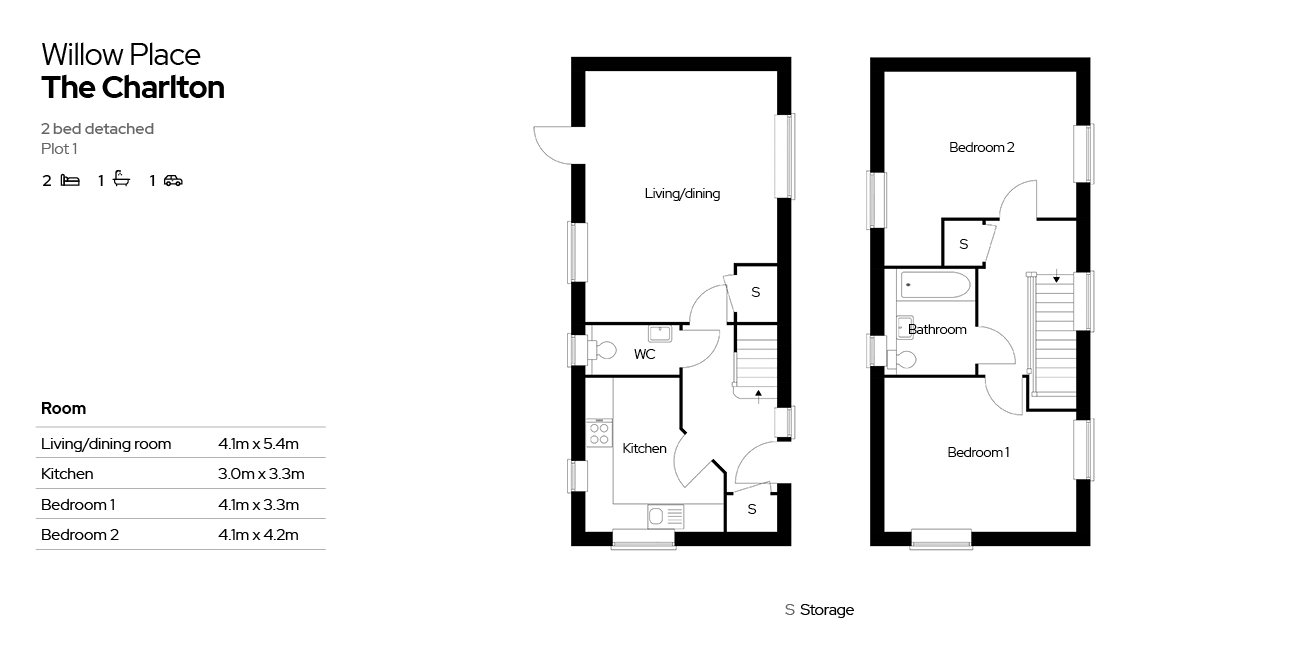 Plot 1 The Charlton (2 bed) floor plan