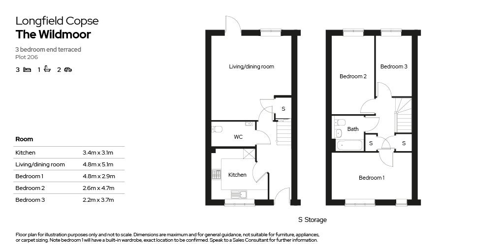 Floor plan for Plot 206