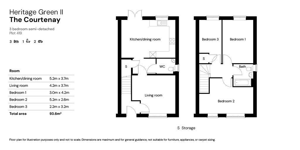 Heritage Green II 3 bed floor plan - Plot 419