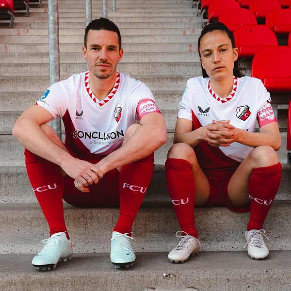Nick Viergever en Marthe Munsterman, spelers van FC Utrecht