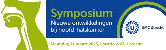 Logo van het symposium 'Nieuwe ontwikkelingen bij hoofd-halskanker', maandag 31 maart 2025, Locatie WKZ, Utrecht.