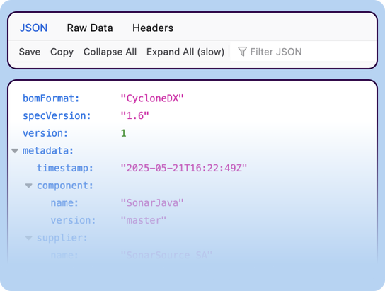 Image shows a Json supply chain attack