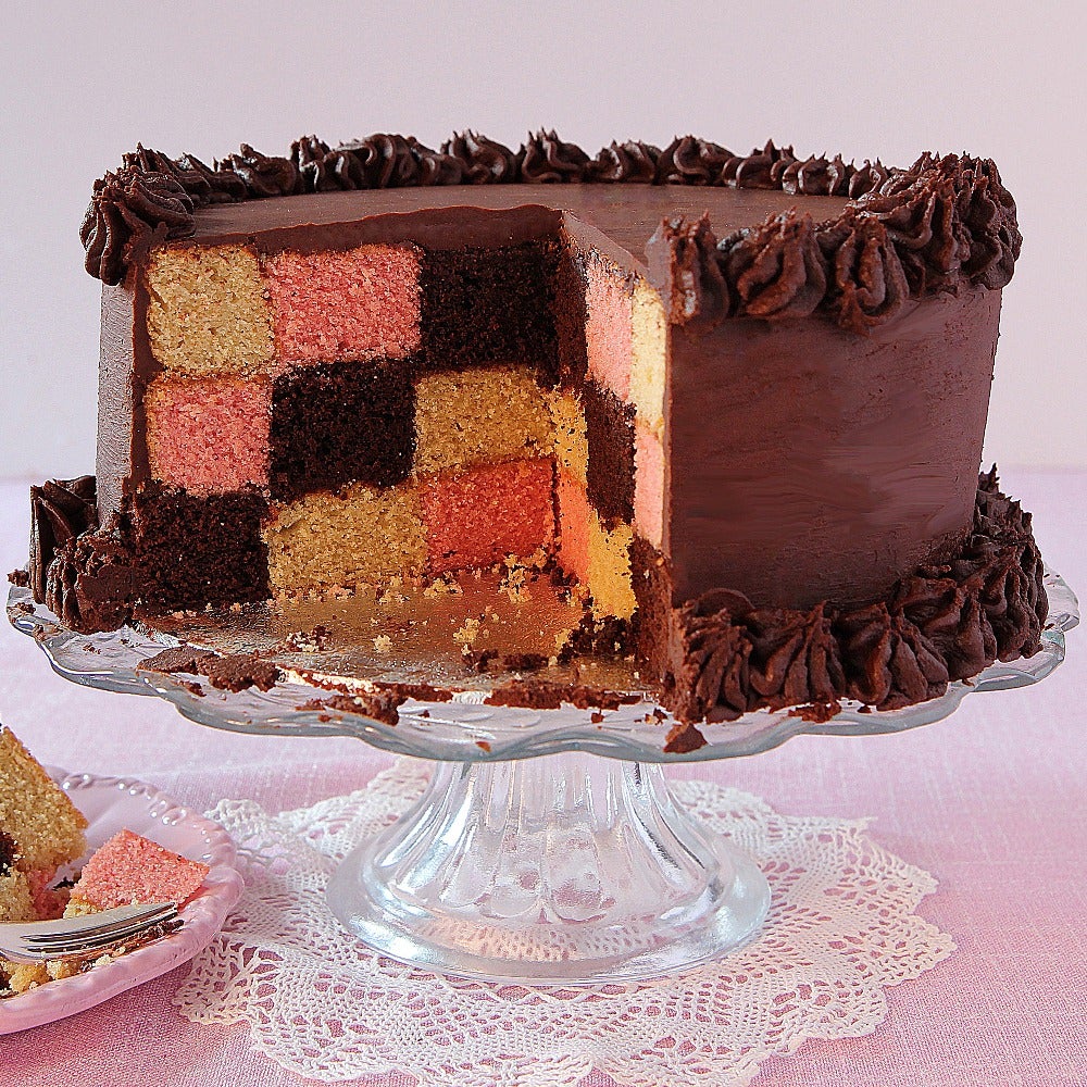 Chocolate chequered cake 