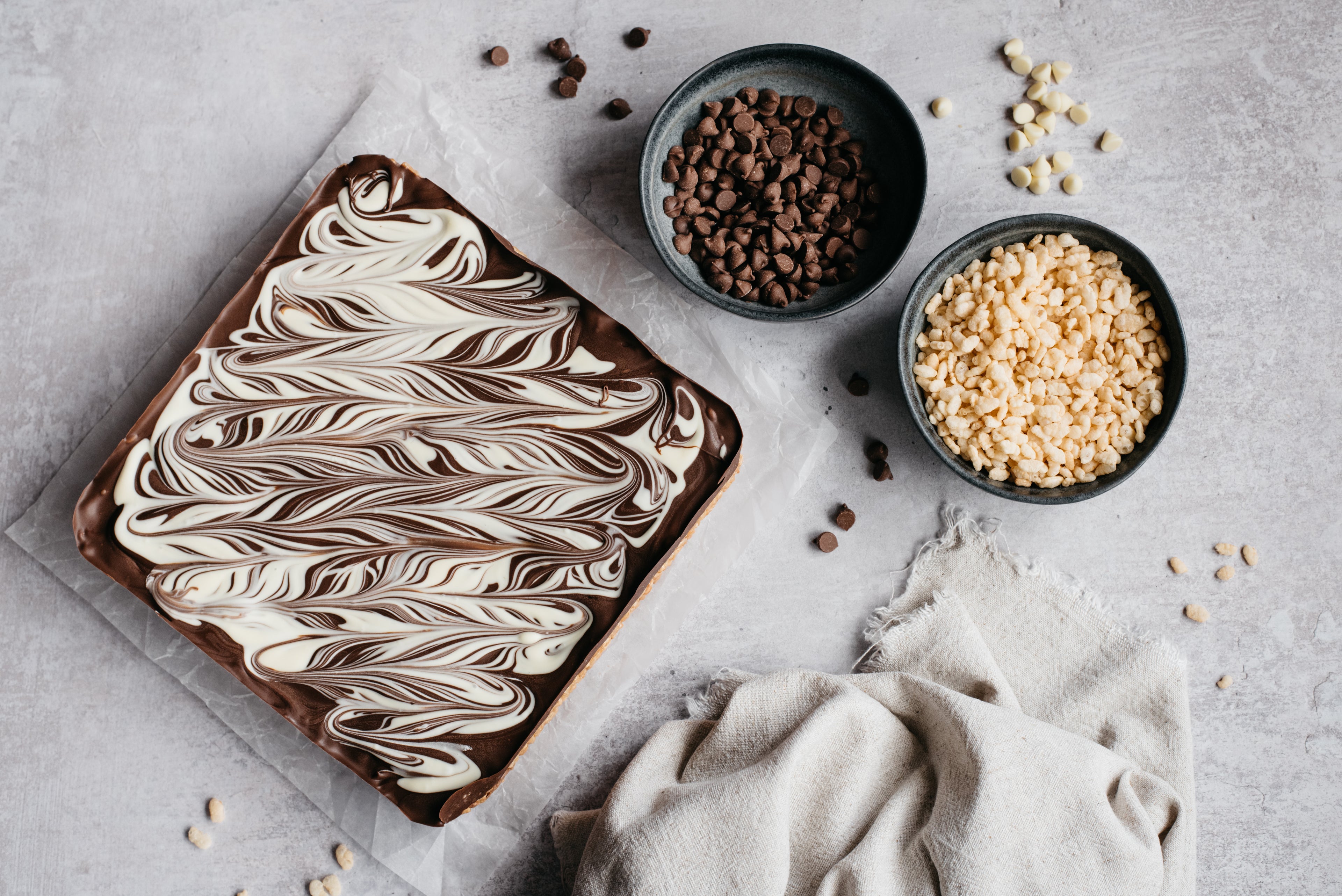 Mars Bar Cake before being cut into squares