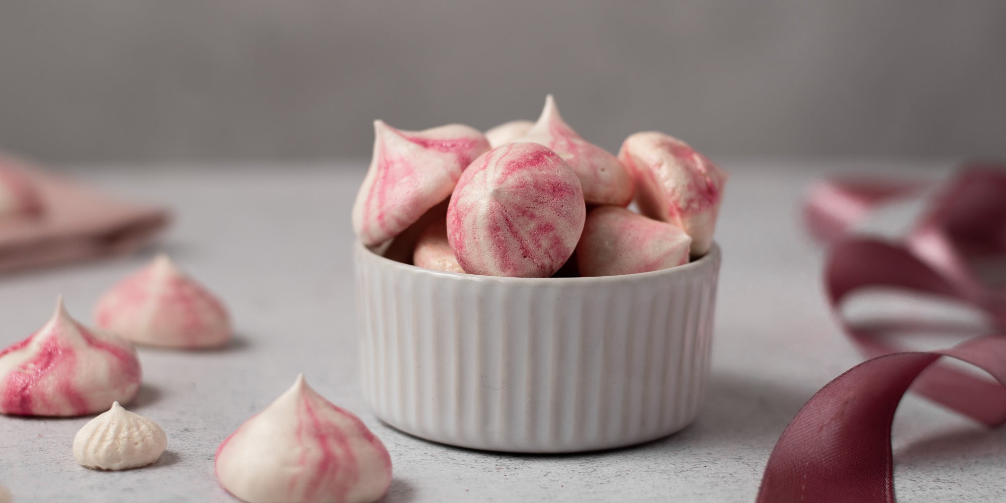 Pink Swirled Meringues