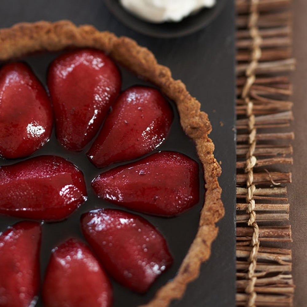 Pear & Red Wine Tart with Cinnamon Pastry