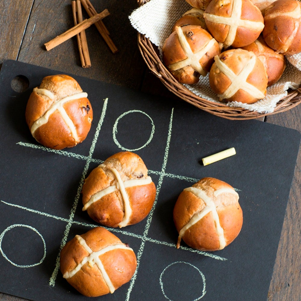 Apple, Cinnamon & Raisin Hot Cross Buns