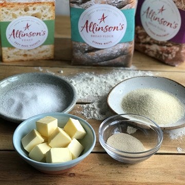 Allinson's flour with yeast and butter