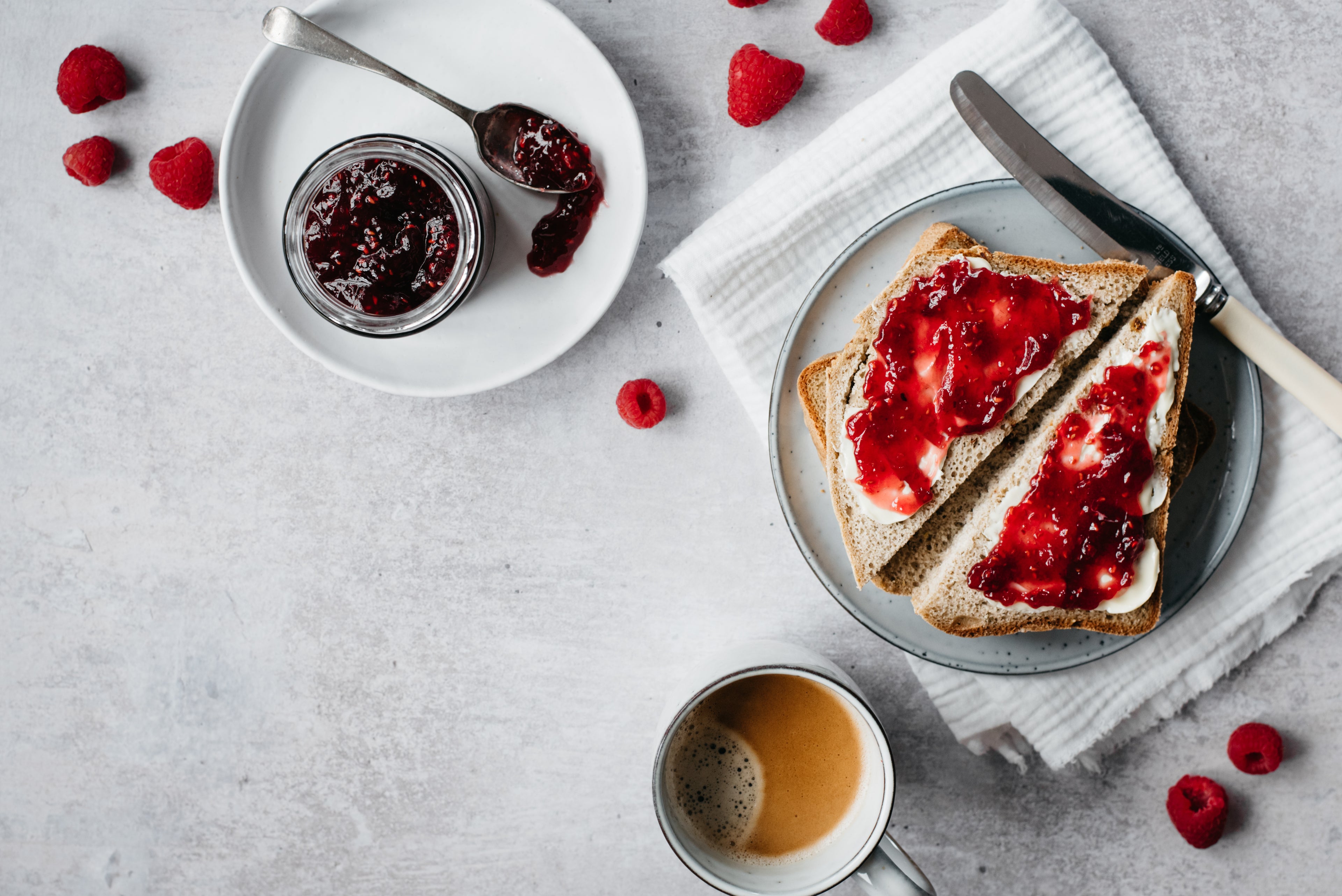 raspberry jam on toast 