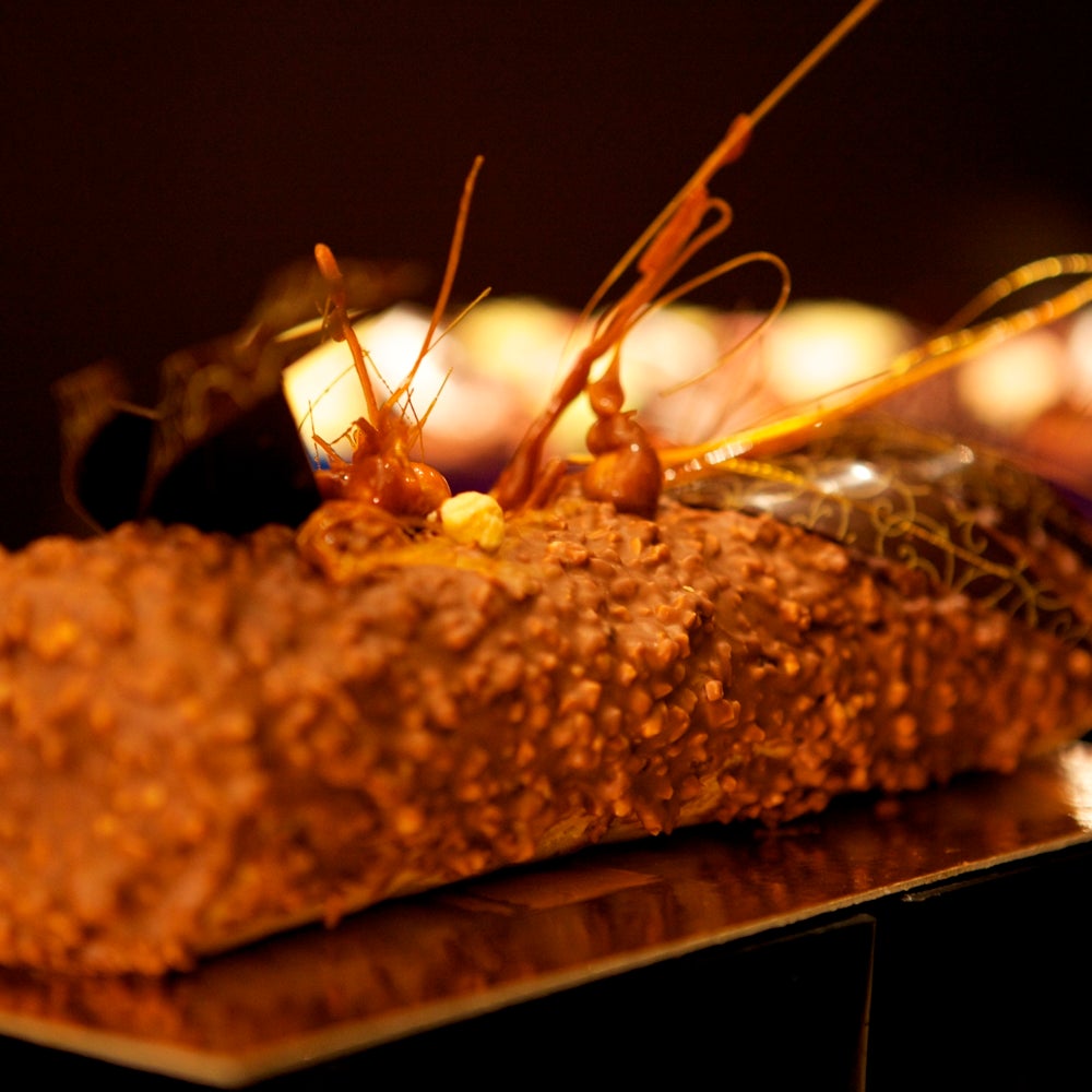 Chocolate and hazelnut roulade 