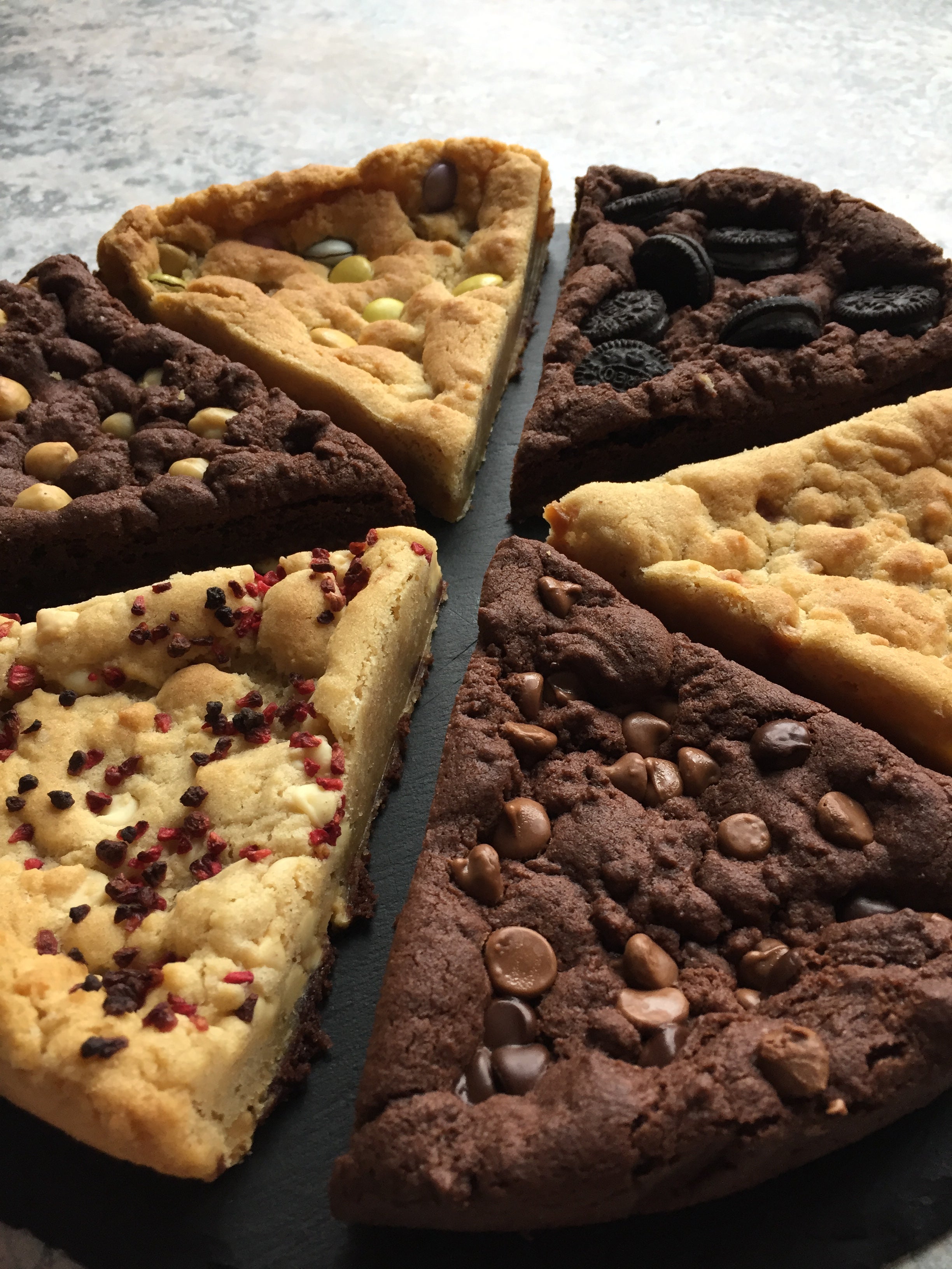 Close up of cookie slices