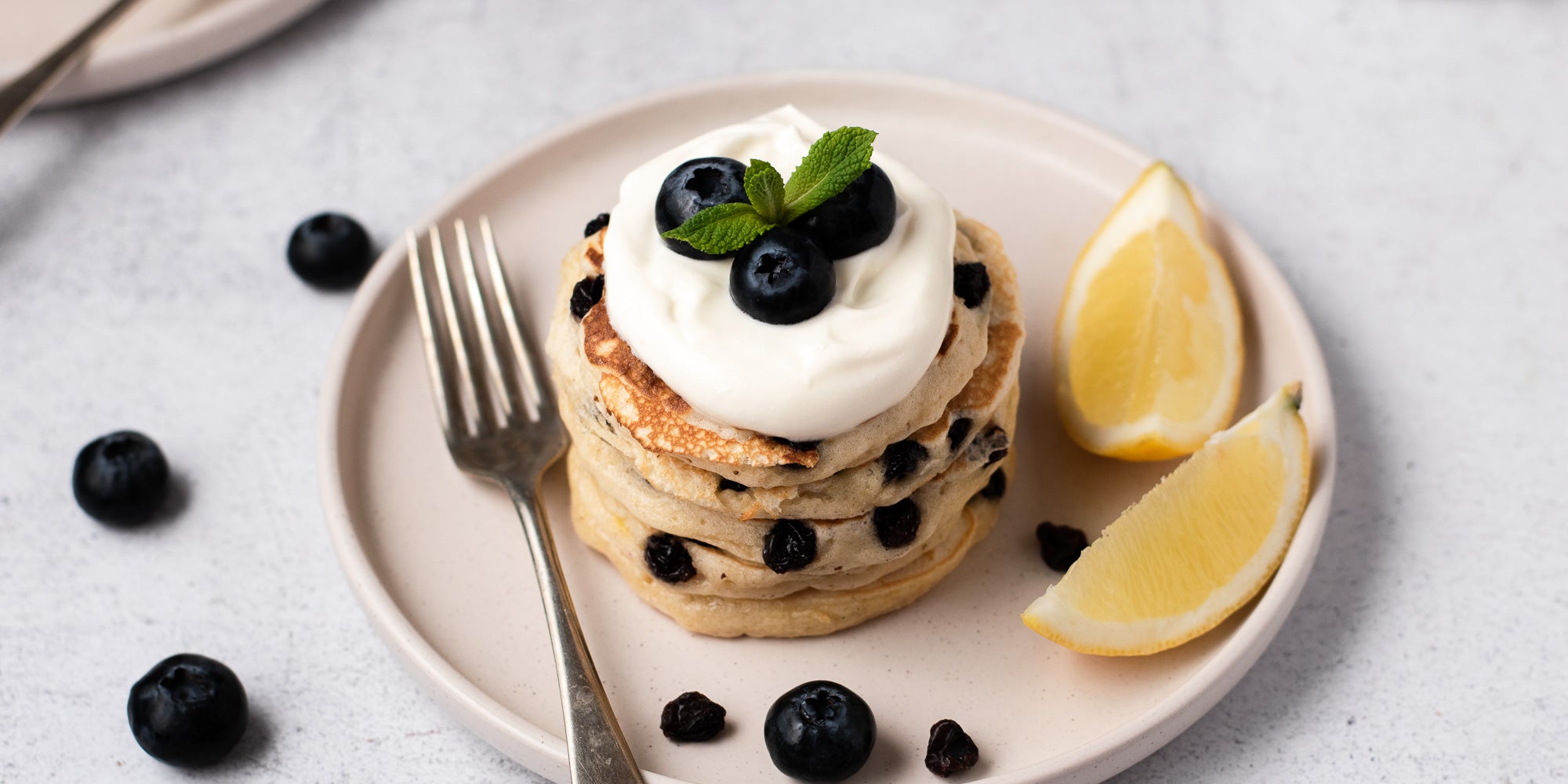 Lemon and Raisin Pancakes stacked