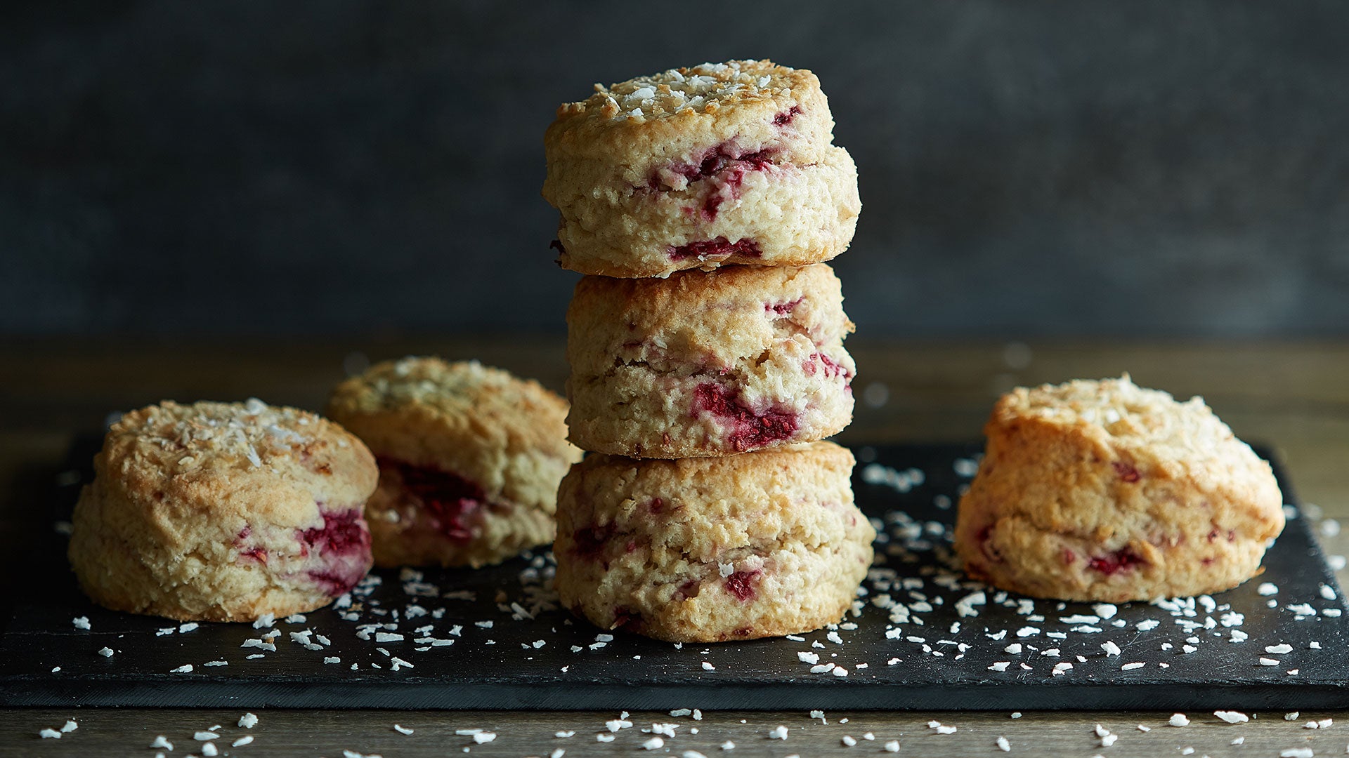 Raspberry & Coconut Scones