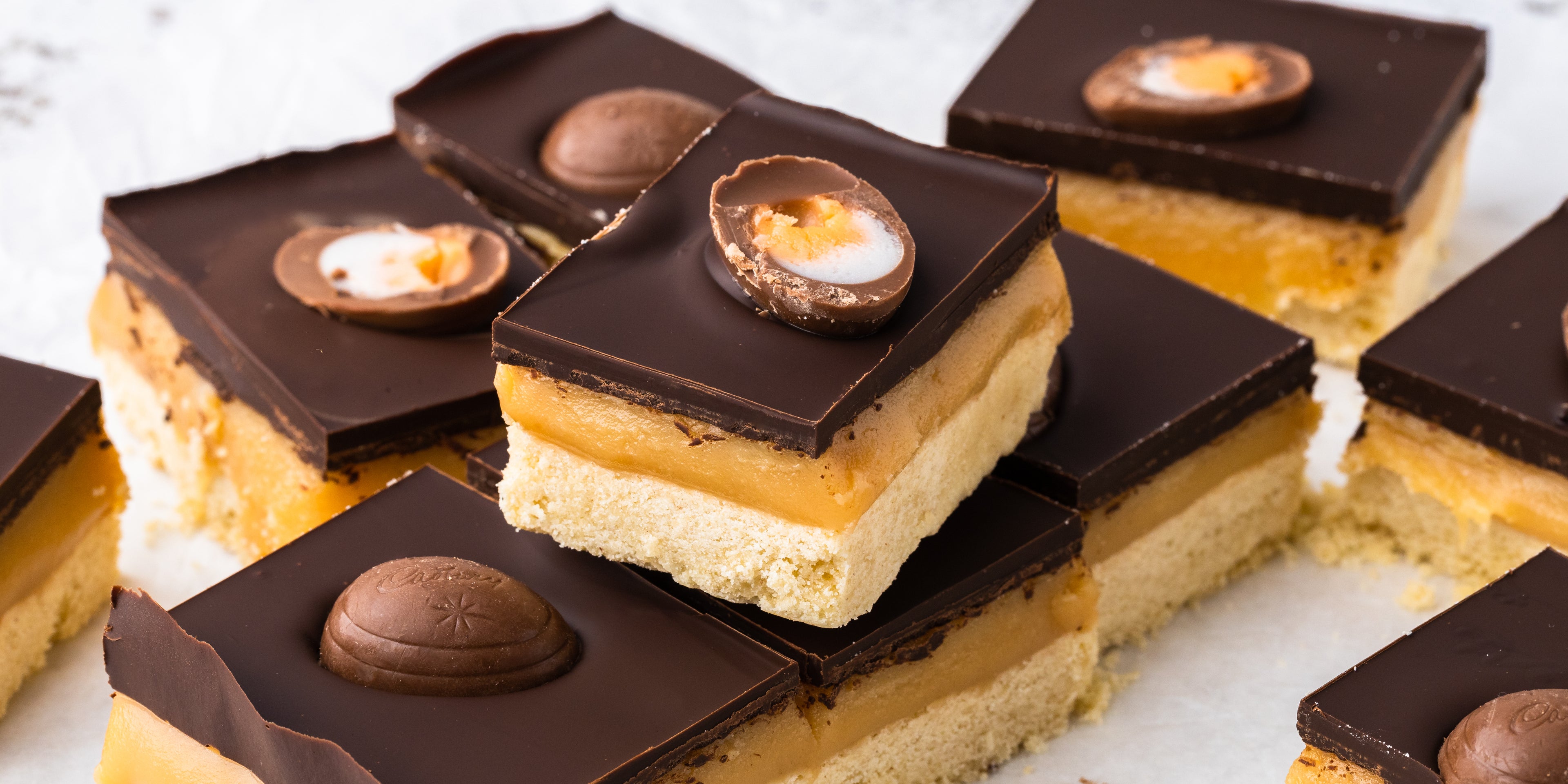 Millionaire's Shortbread with Cadbury's Créme Eggs