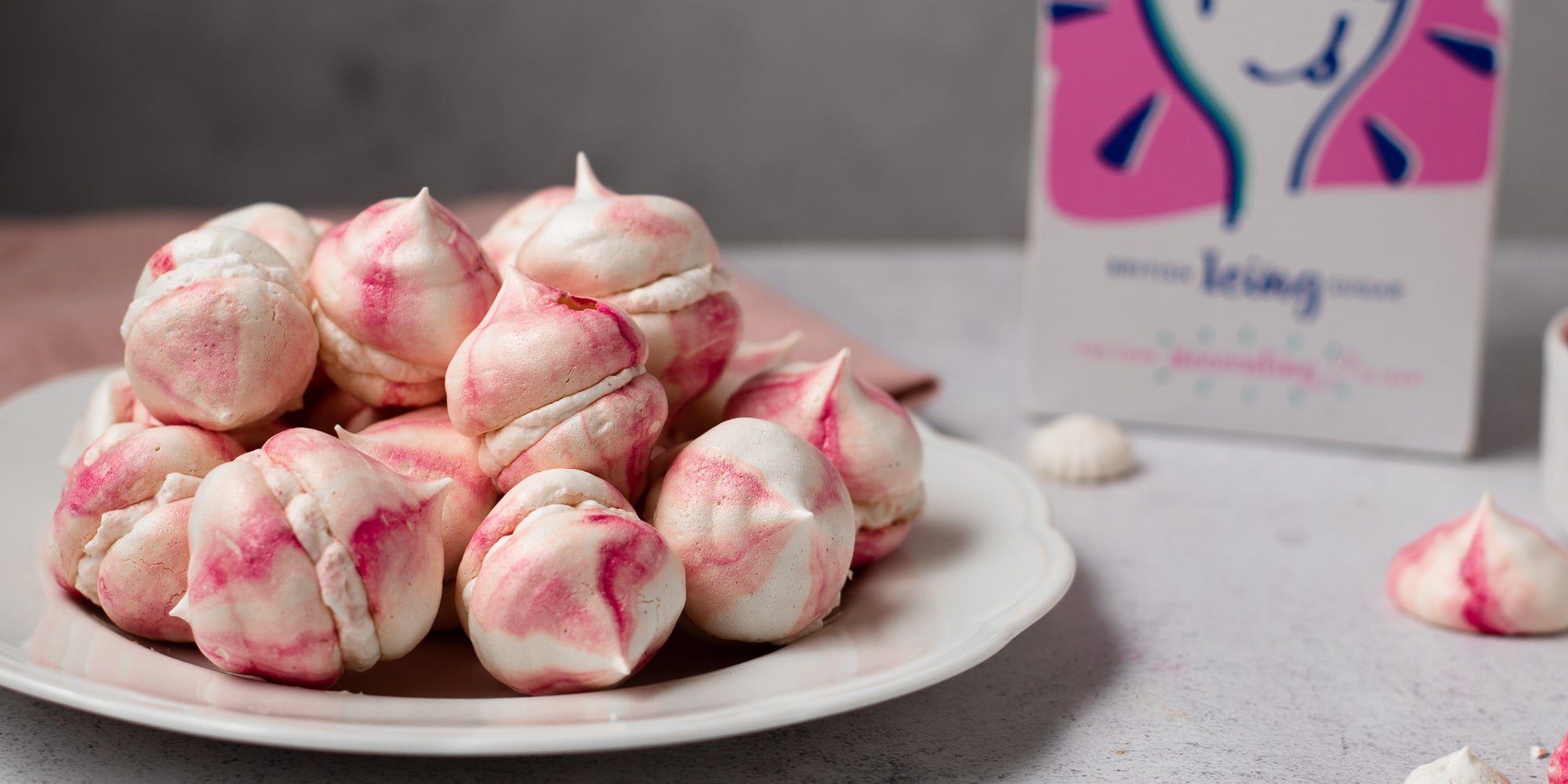 Pink Swirled Meringues