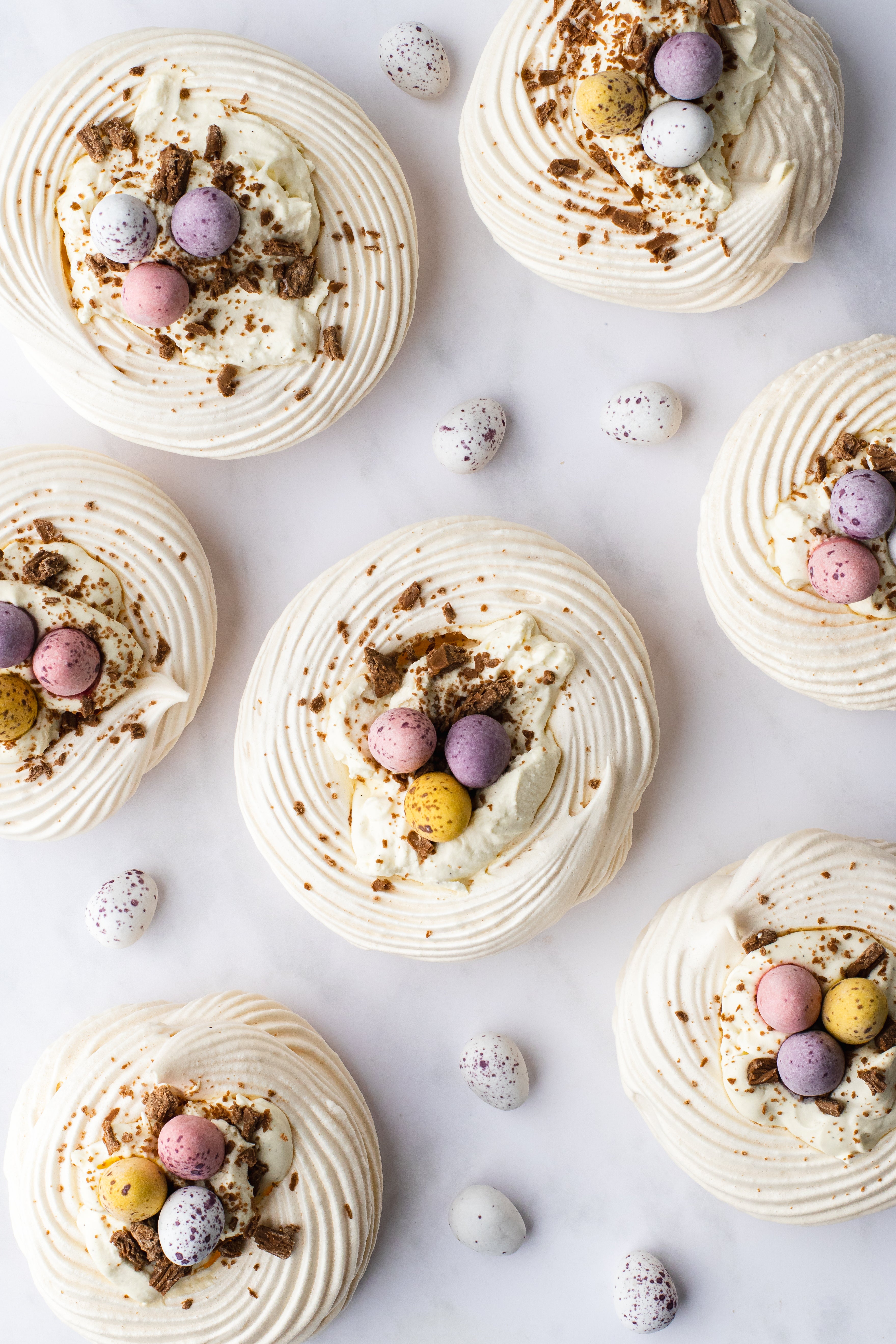 Mini Easter Pavlova Meringues