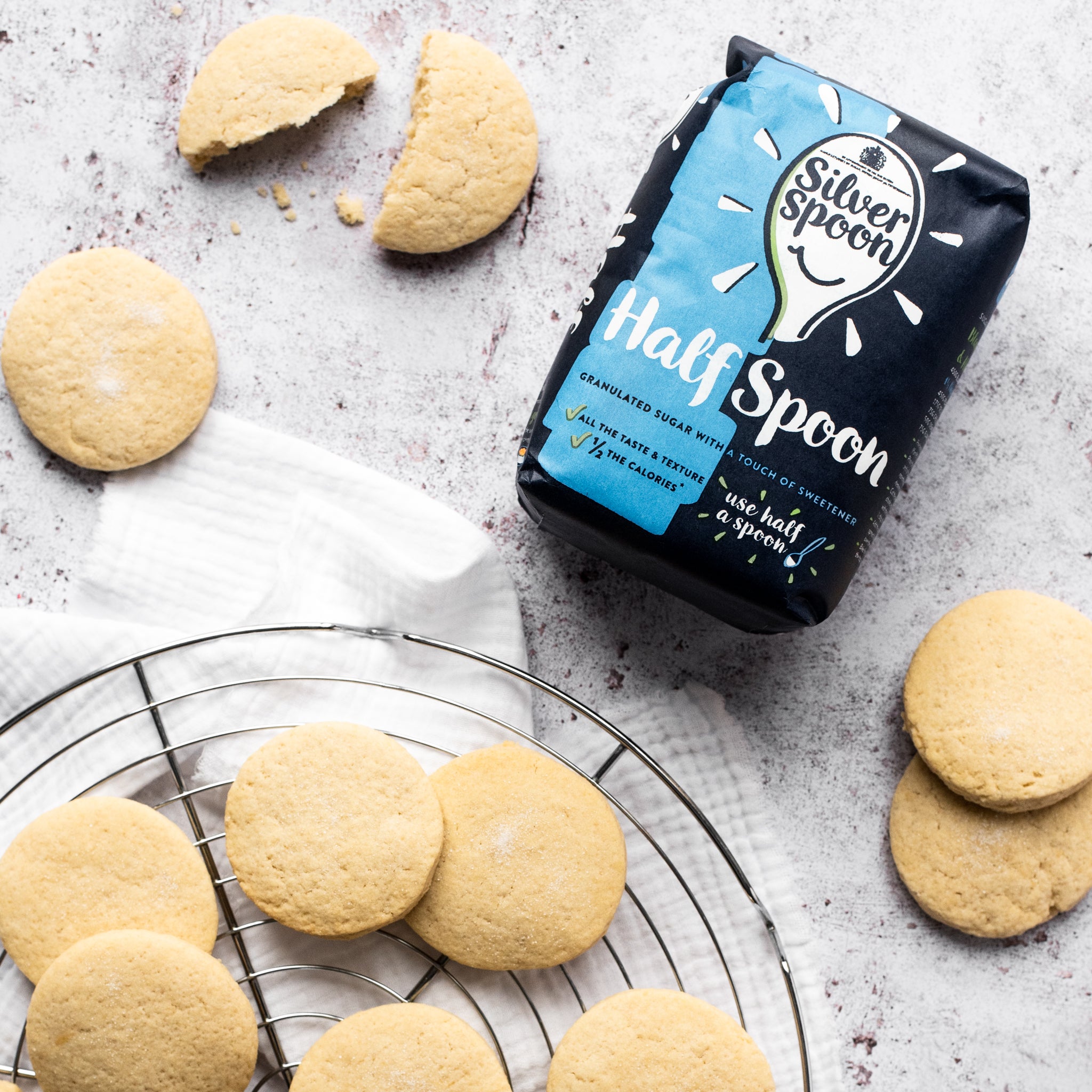 Shortbread biscuits on a cooling rack