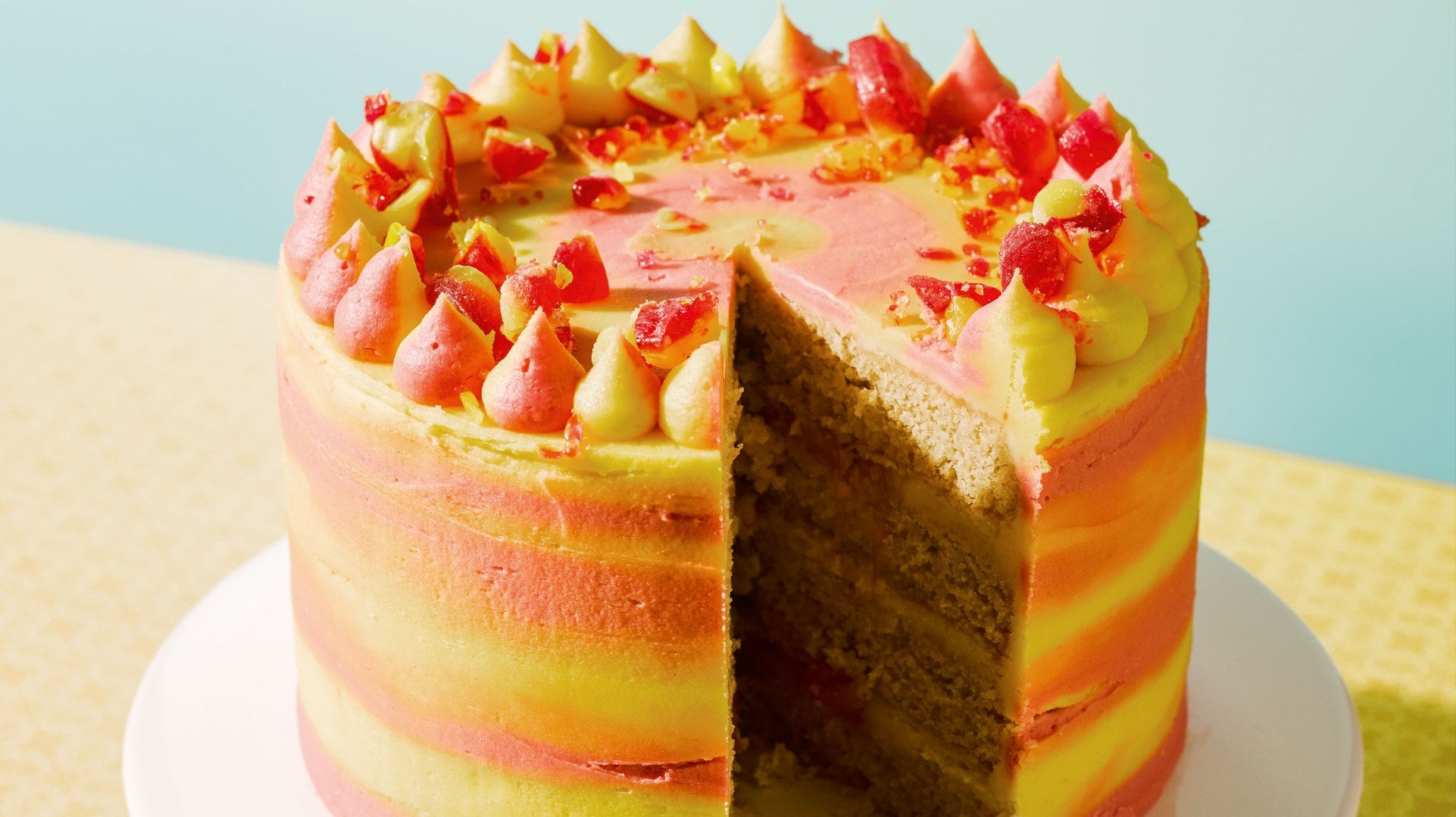 Rhubarb & Custard Cake