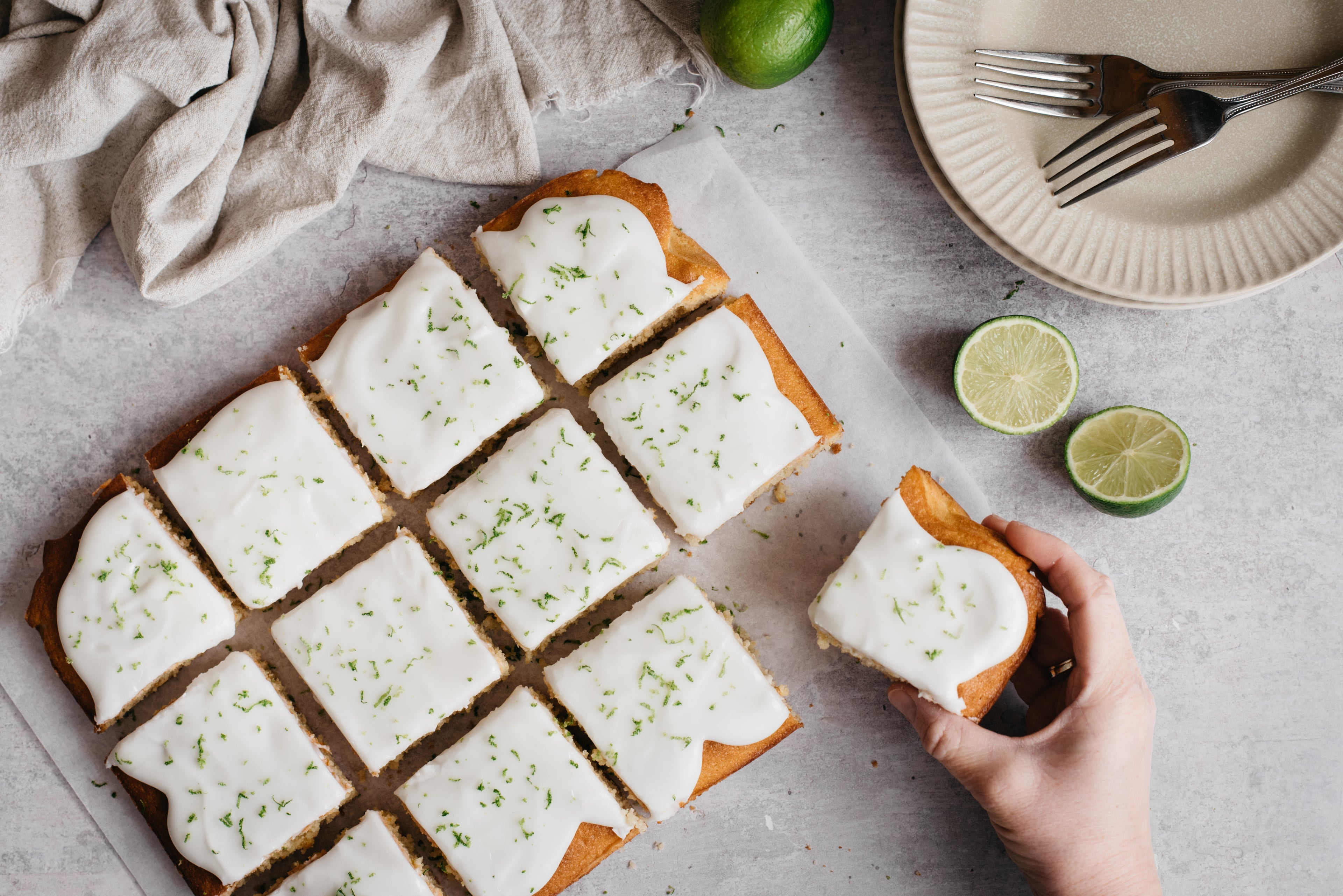 Iced Lime Tray Bake