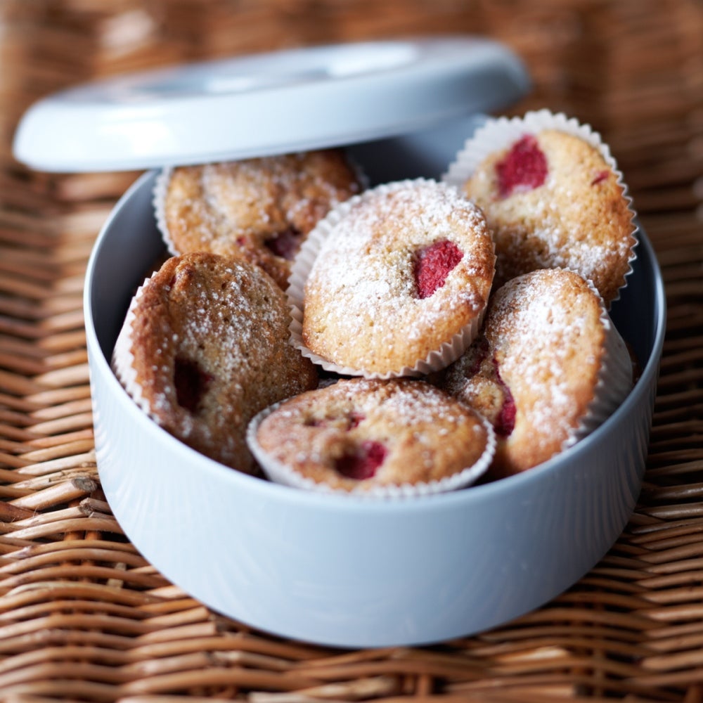 Raspberry and coconut fairy cakes