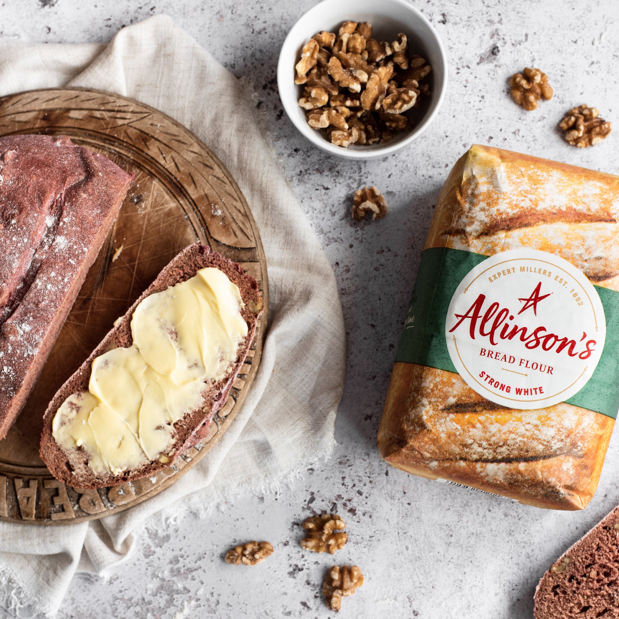 Beetroot bread with pack of bread flour