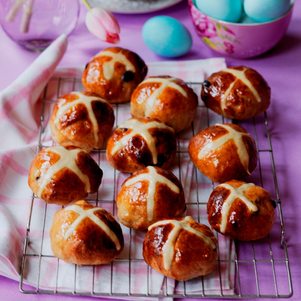 Orange & Cranberry Hot Cross Buns