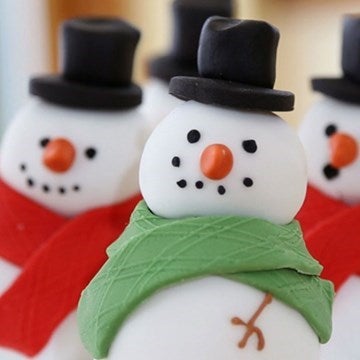 Christmas fondant snowmen