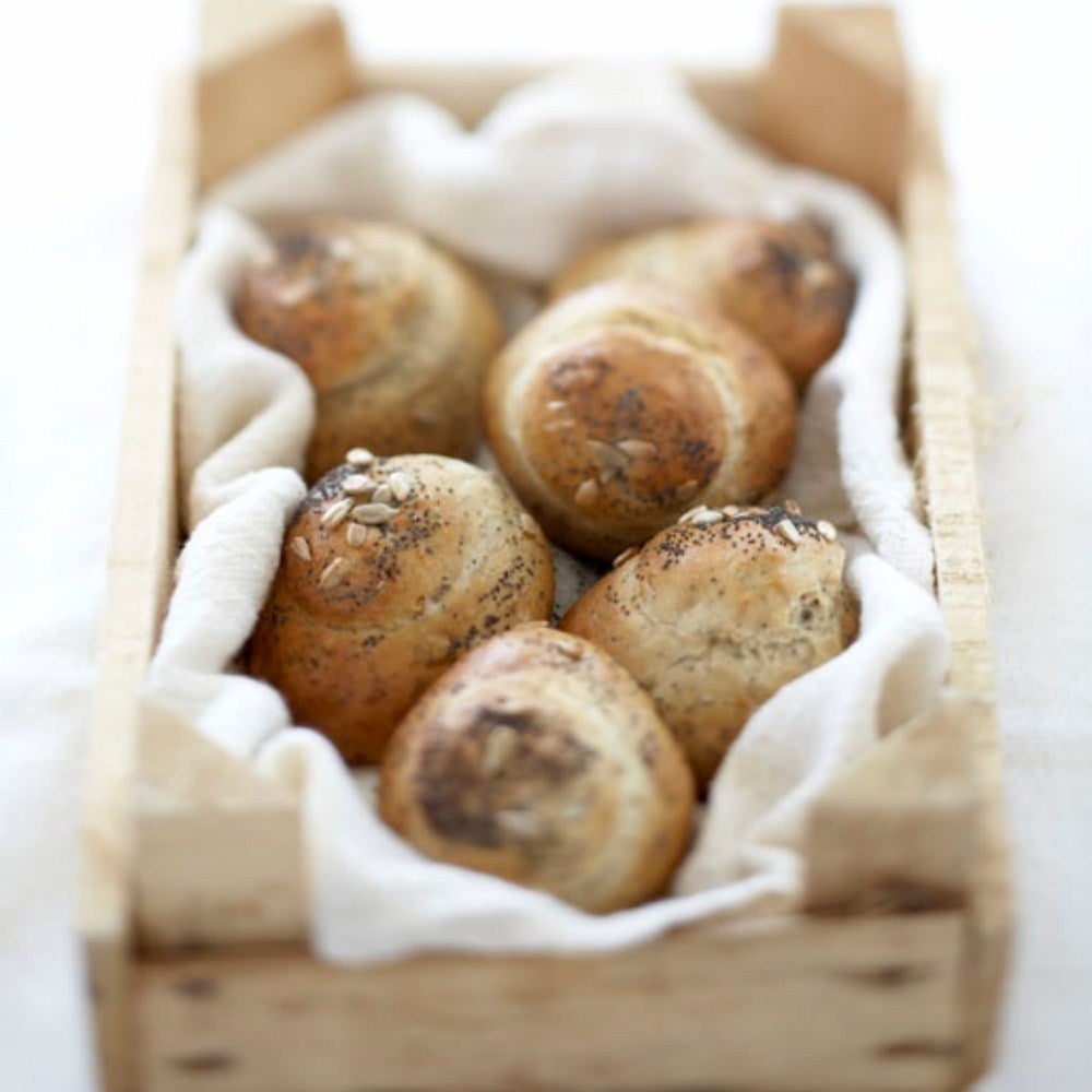 Poppy and sunflower seeded rolls