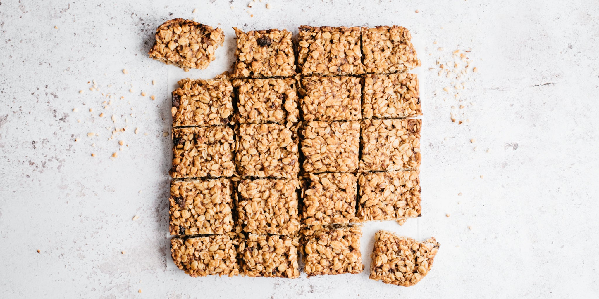 Flapjack segemented into 20 squares with conren squares pulled out