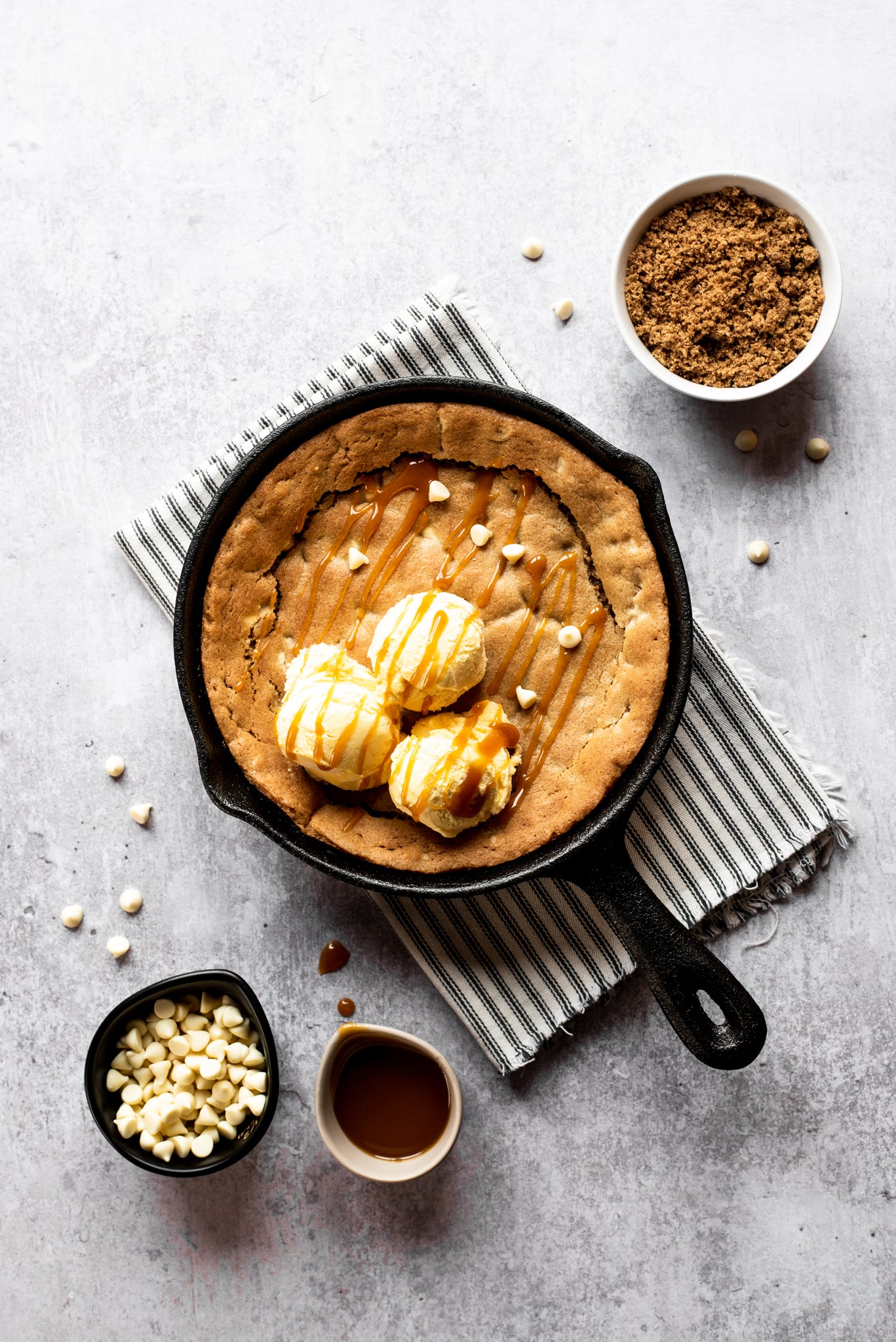 Milk Chocolate Chip Skillet Cookie for 2
