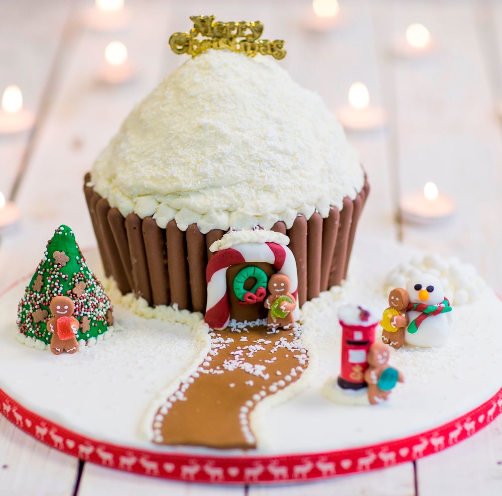 Giant Christmas Cupcake