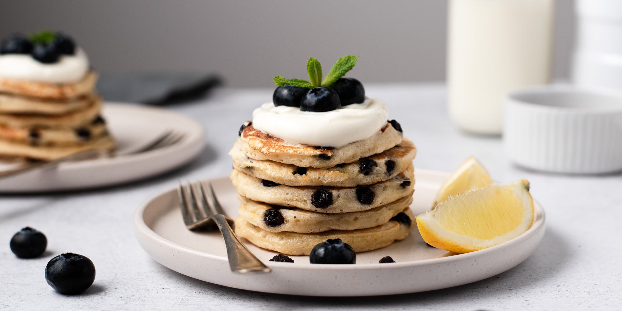 Lemon and Raisin Pancakes stacked