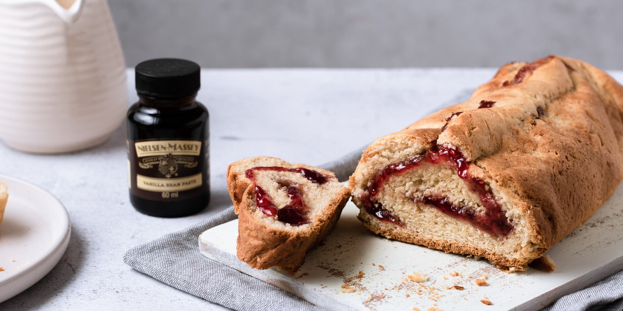 Classic Jam Roly Poly on a tray