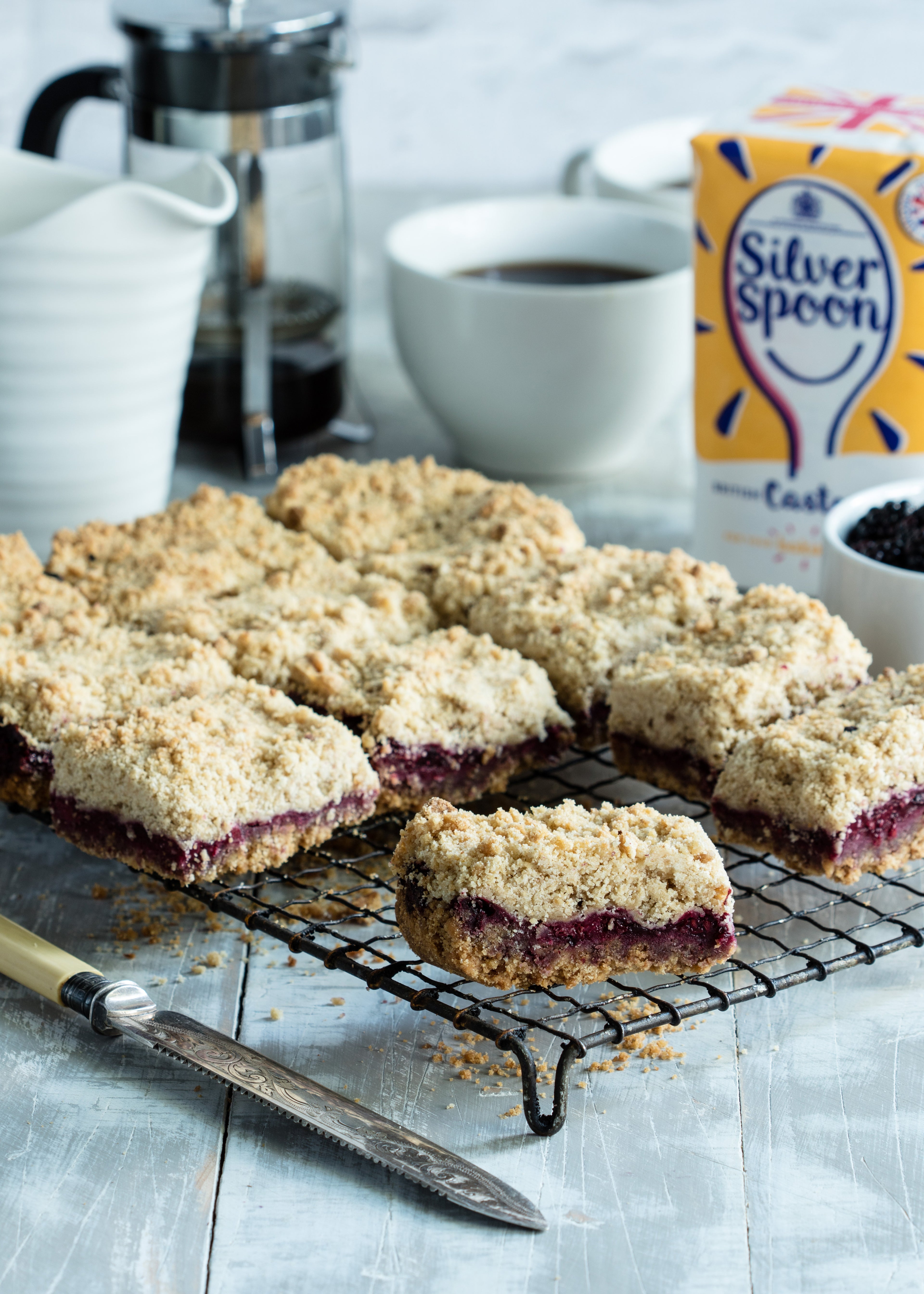 Blackberry Crumble Slices