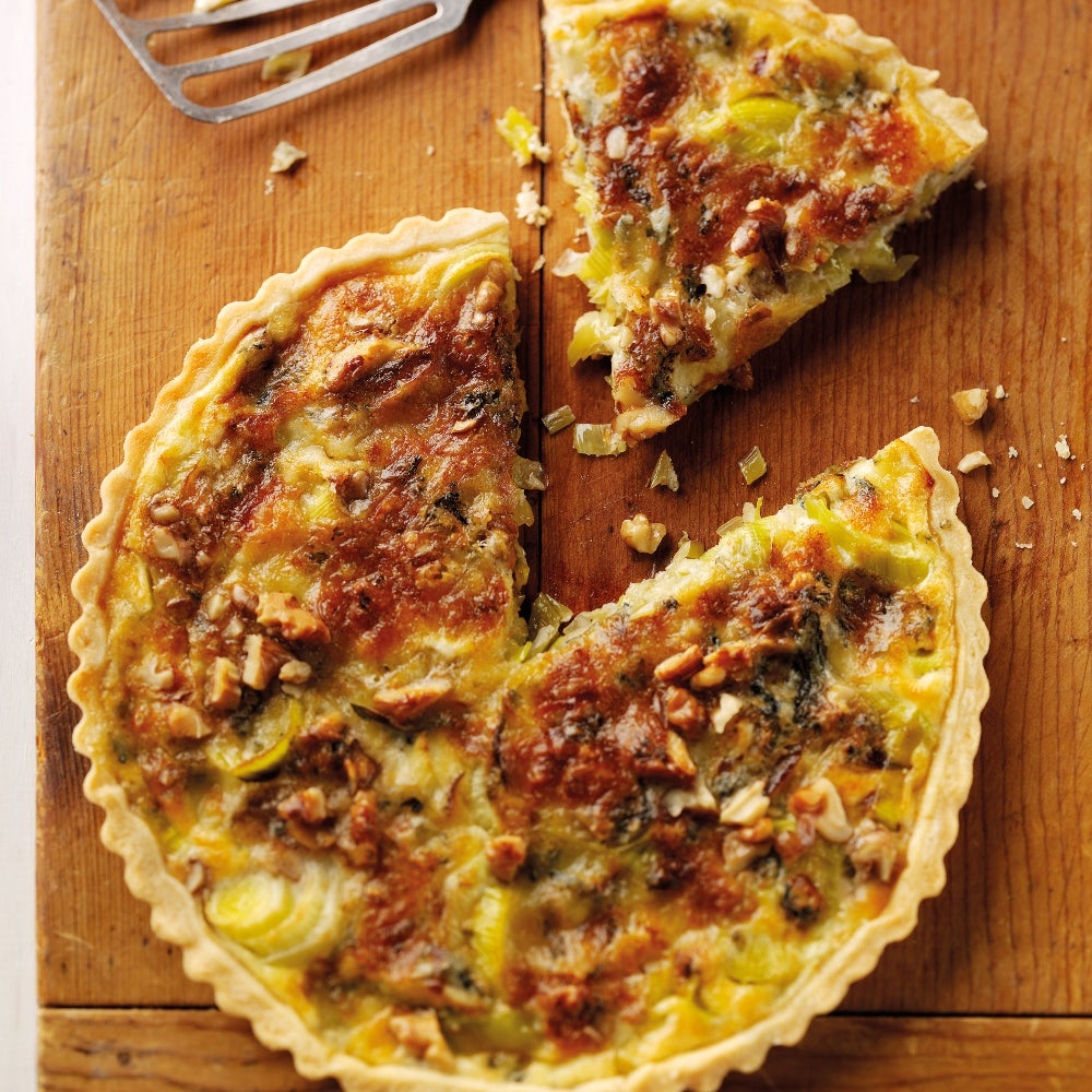 Stilton, Leek & Walnut Quiche