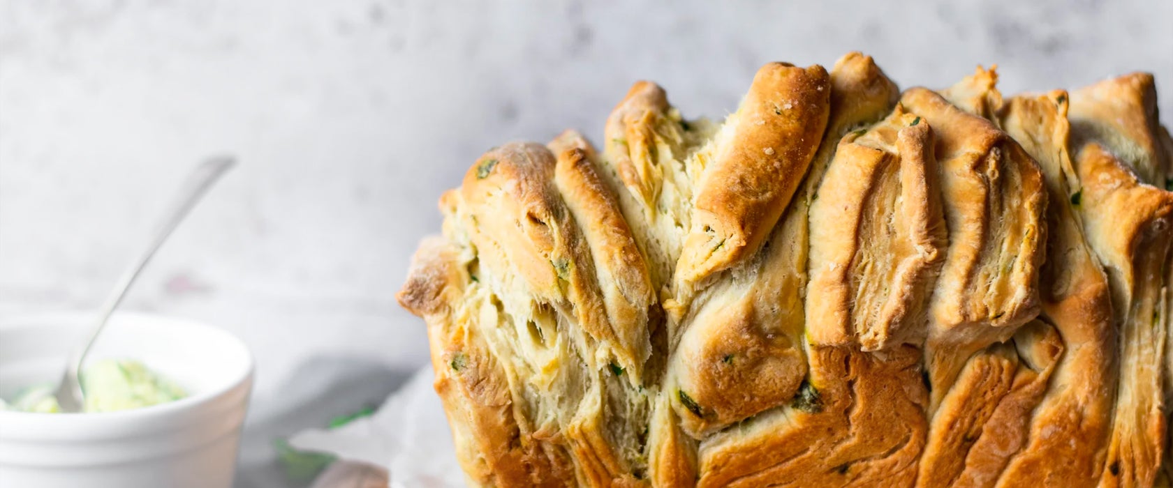 Close up of allinson's garlic bread