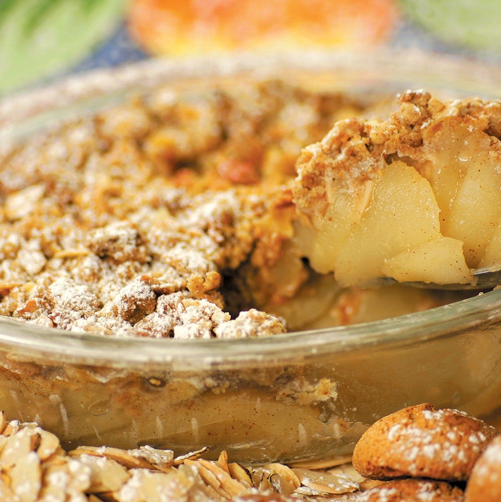 Pear and almond crumble