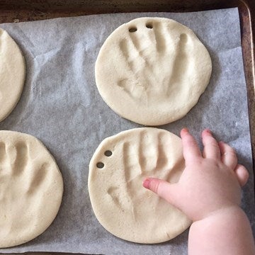 Hand print salt dough shape