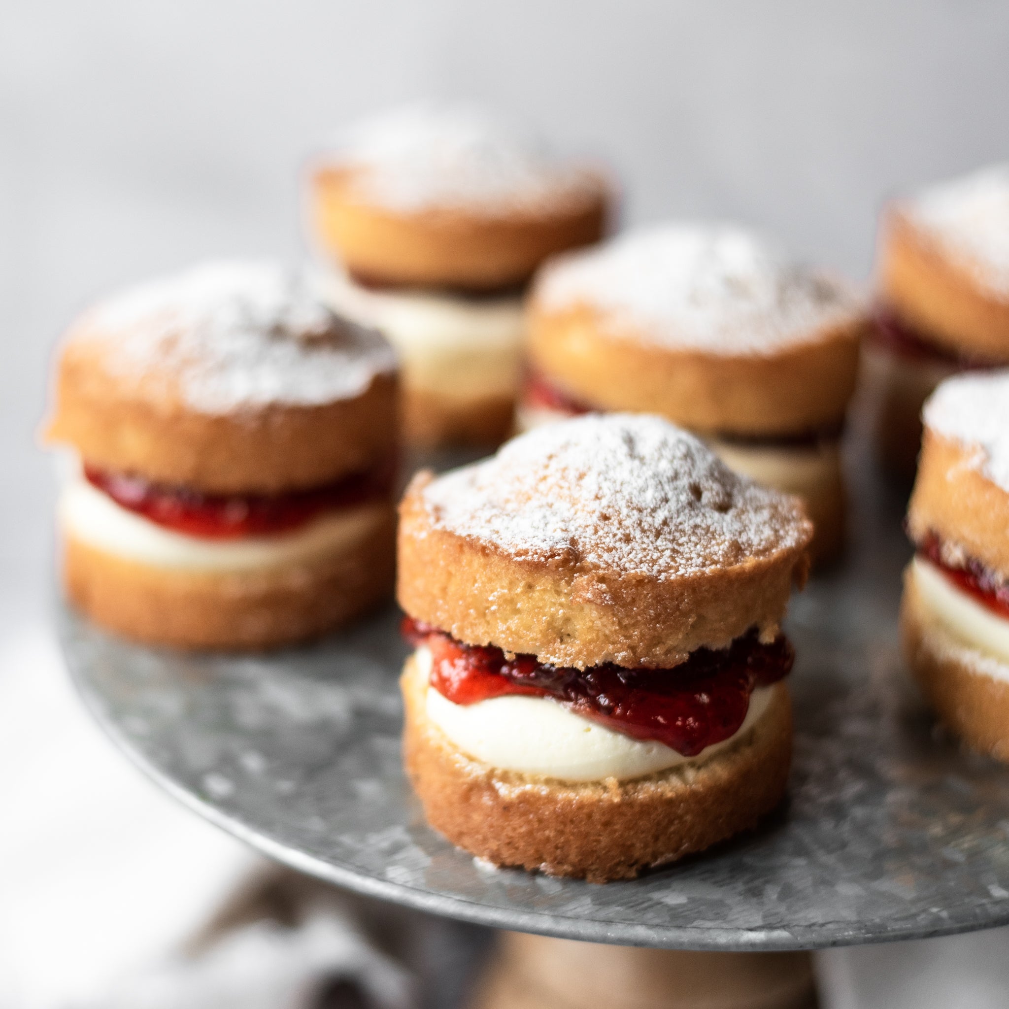 Mini Strawberry & Rose Water Sponge Cakes