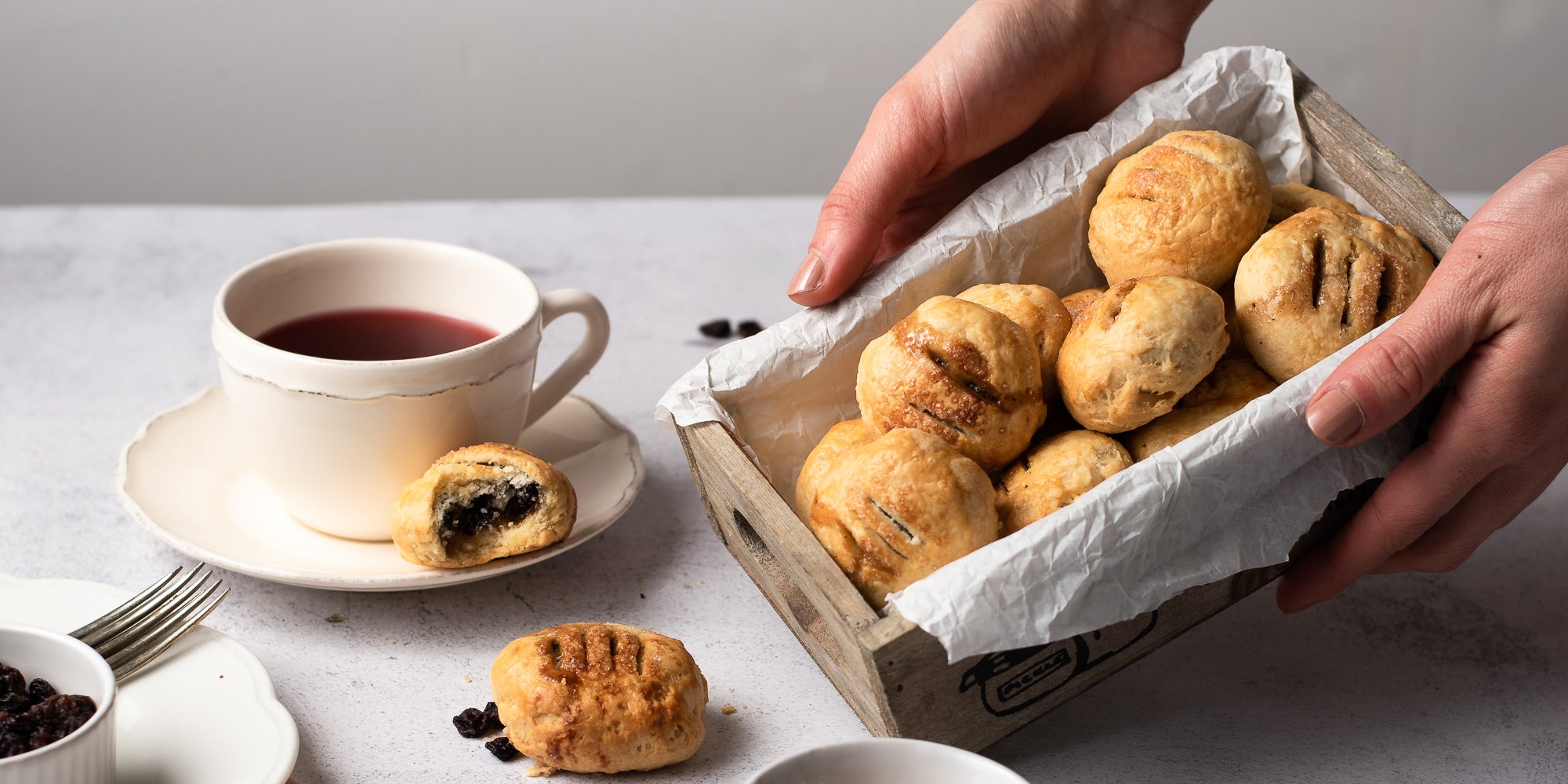 Eccles Cakes in a tin