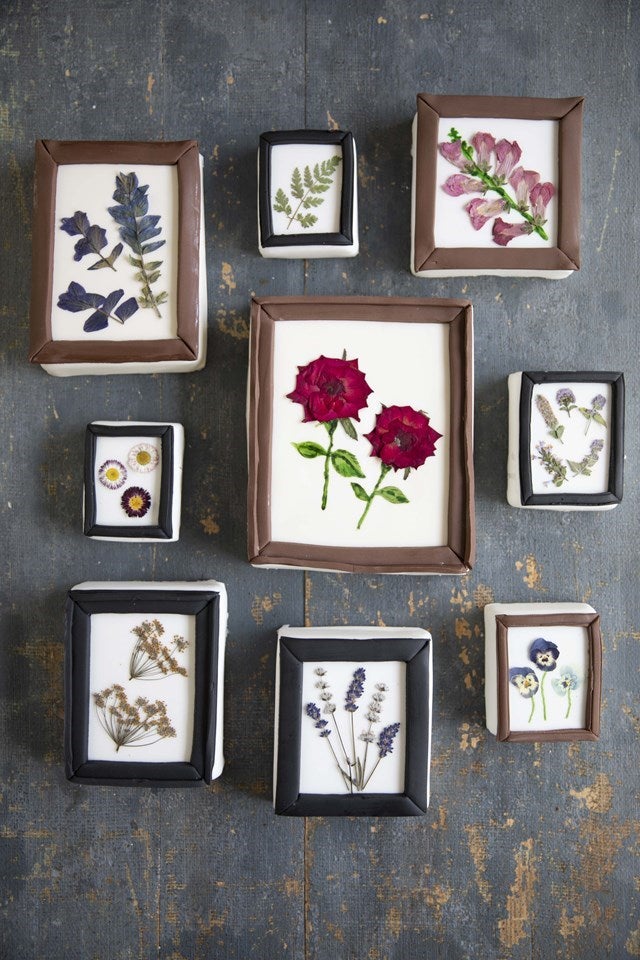 Edible flowers in frames