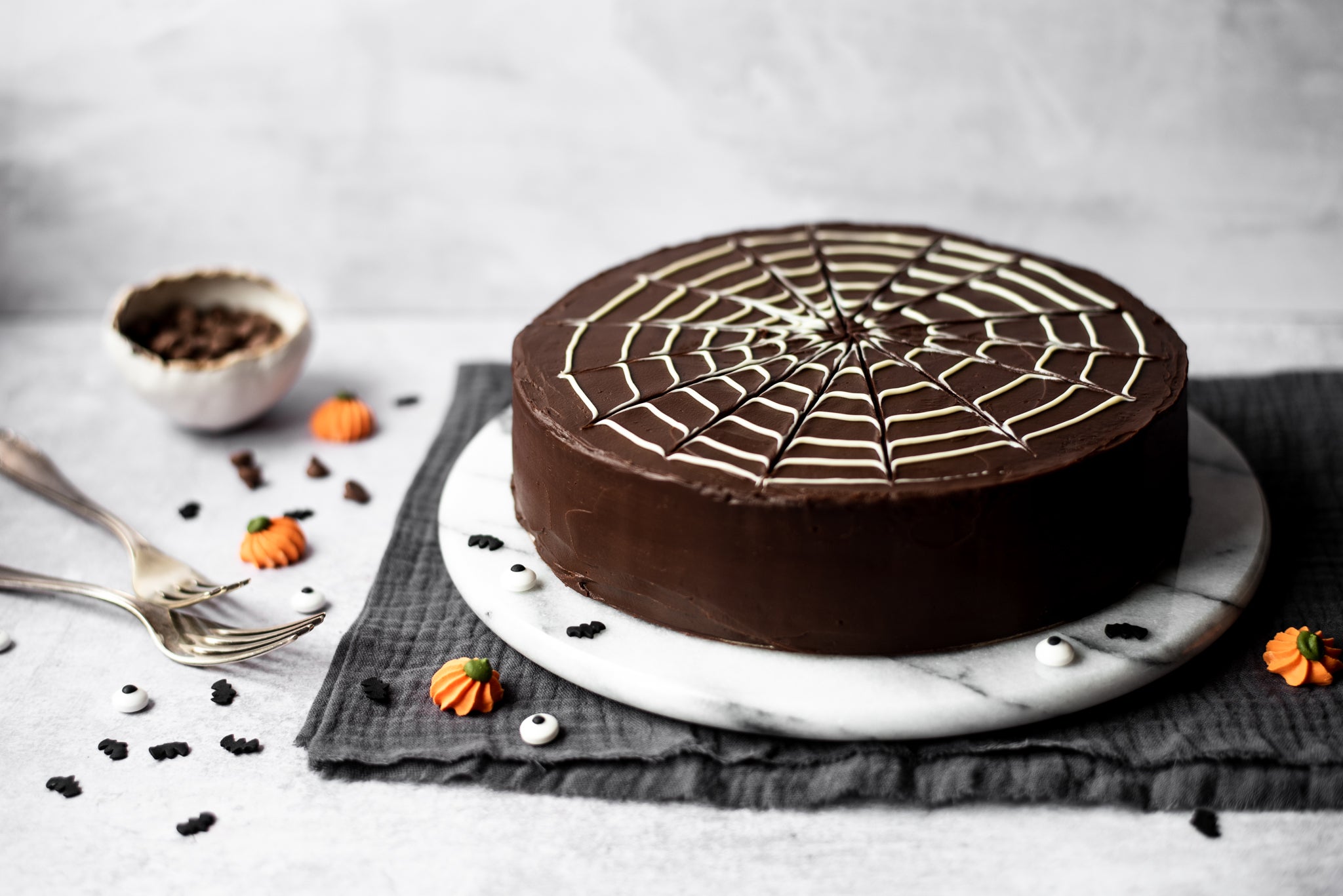 Halloween Spider Web Cake