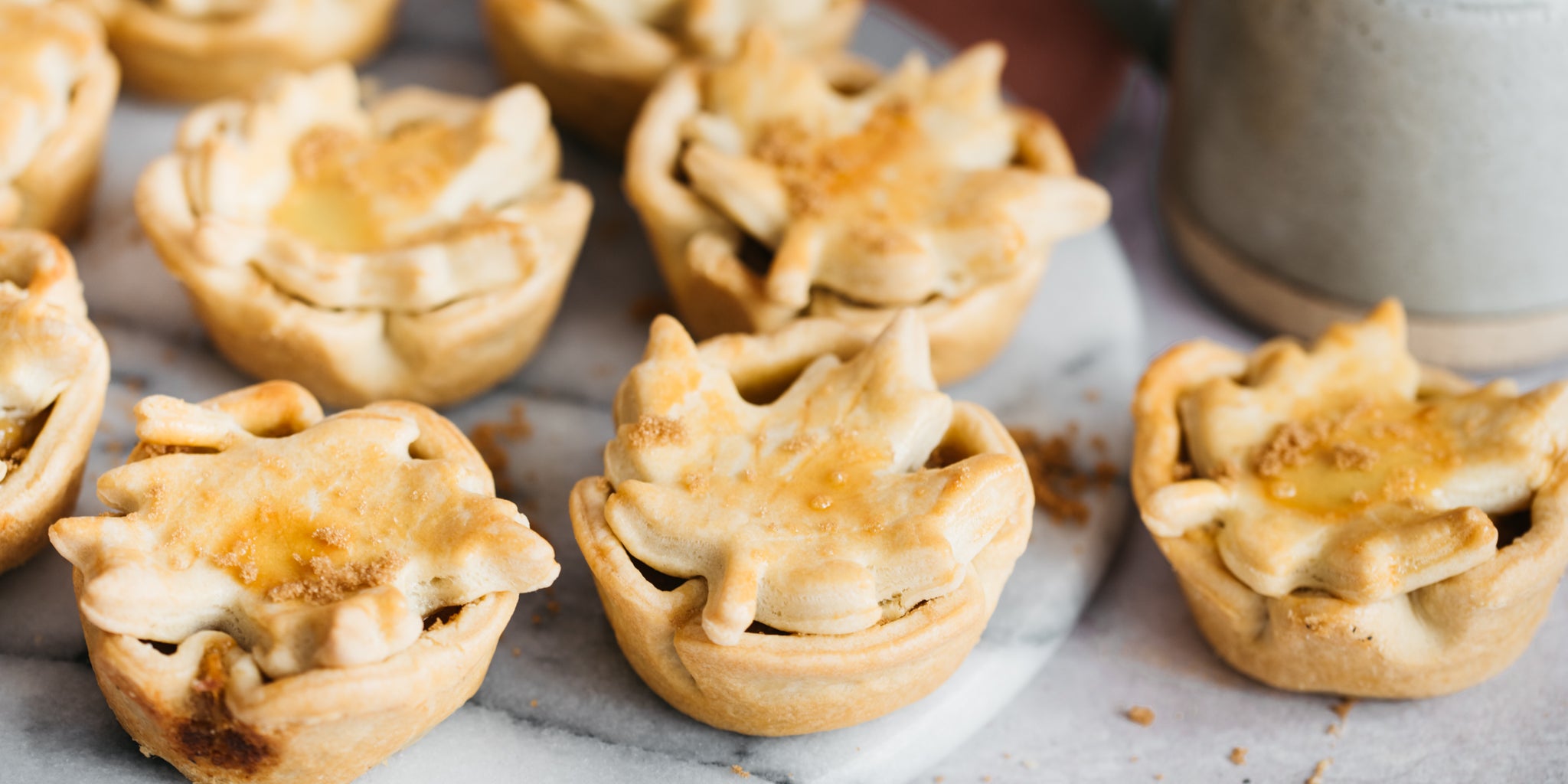 Mini pumpkin pies on a plate