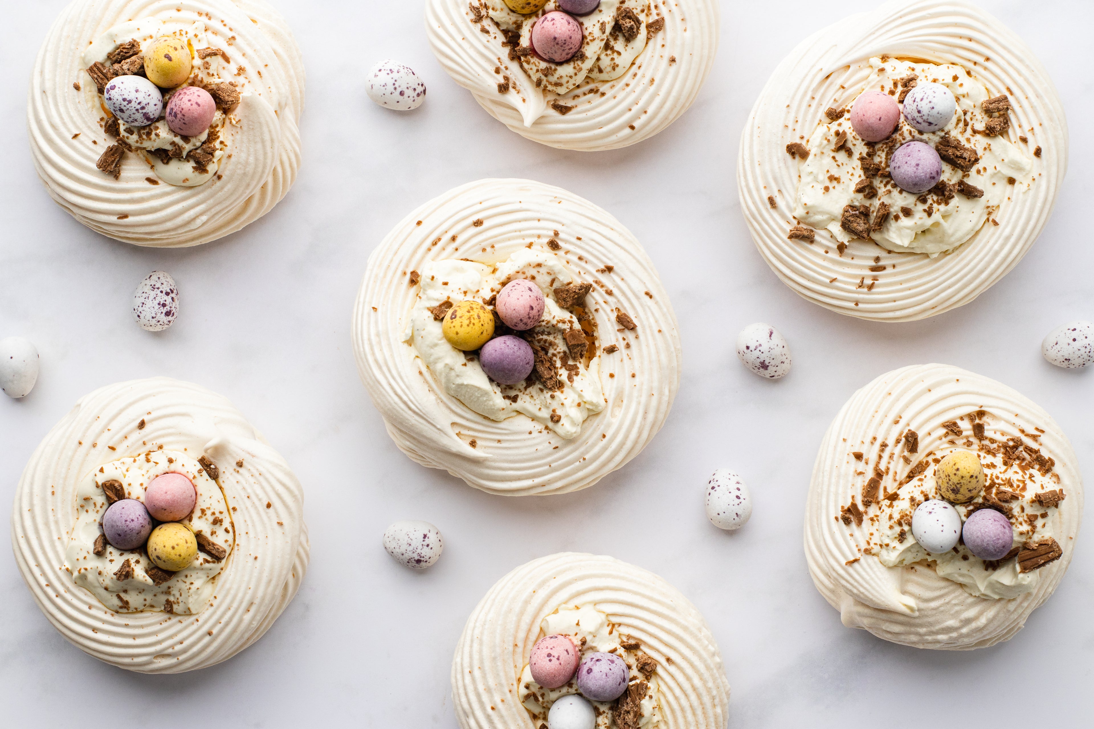 Mini Easter Pavlova Meringues