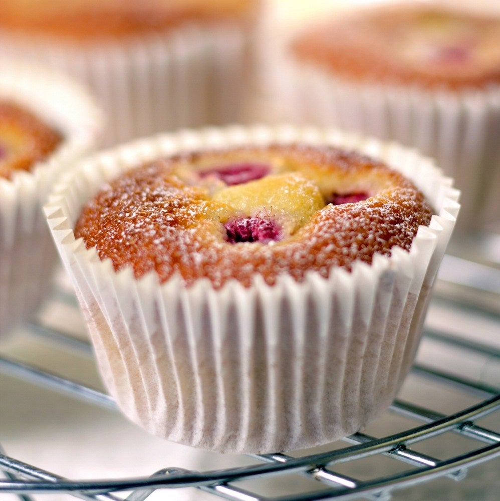 Raspberry friands fairy cakes