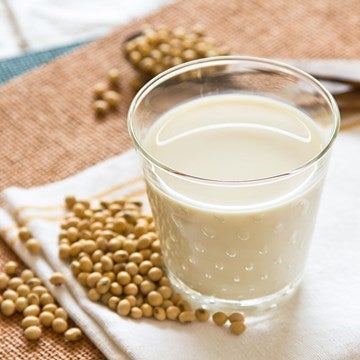 soya milk in a glass